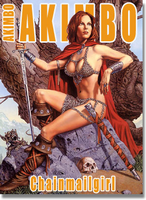 Amara Wintersword, [c] Clyde Caldwell, 2001 - bei dieser Arbeit des bekannten Fantasyk&uuml;nstlers sa&szlig; das Chainmail Girl, Calye Calhoun, Modell